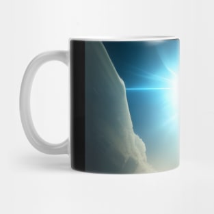 Girl astronaut witnessing rocket ship launch Mug